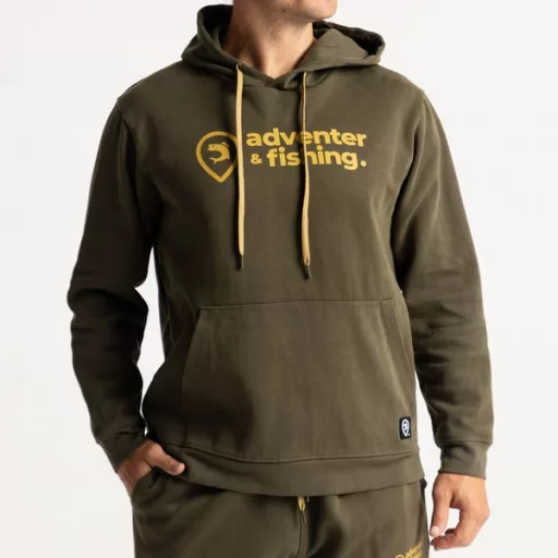 Adventer & Fishing kapucnis pamut khaki L pulóver