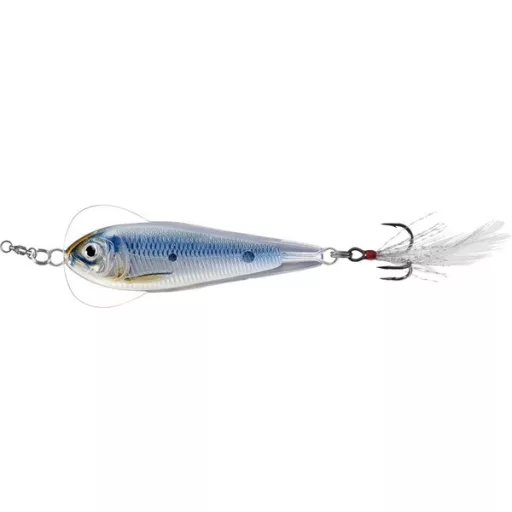 LIVETARGET Flutter Shad Jigging Spoon ezüst-kék 5 cm 11 g támolygó villantó