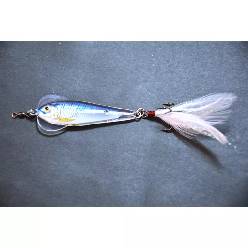LIVETARGET Flutter Shad Jigging Spoon ezüst-kék 5 cm 11 g támolygó villantó