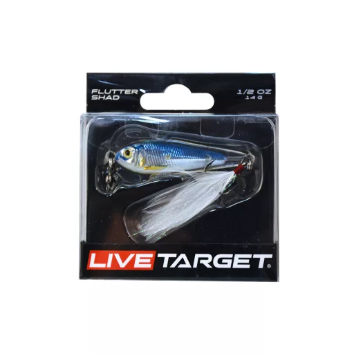 LIVETARGET Flutter Shad Jigging Spoon ezüst-kék 5 cm 11 g támolygó villantó