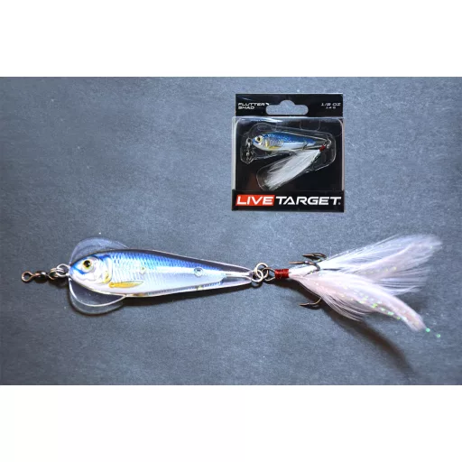 LIVETARGET Flutter Shad Jigging Spoon ezüst-kék 5 cm 11 g támolygó villantó