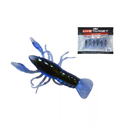 LIVETARGET 2,8" Crawfish Un-rigged kék-zöld 7,1 cm süllyedő lágy műcsali