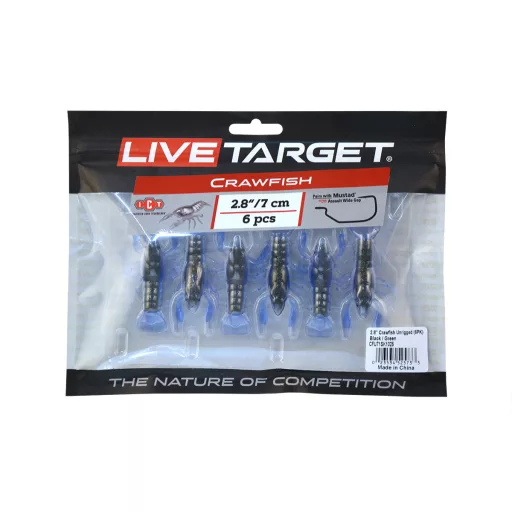 LIVETARGET 2,8" Crawfish Un-rigged kék-zöld 7,1 cm süllyedő lágy műcsali