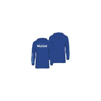   Mustad Brand UV Repreve+spandex kapucnis hosszú ujjú kék S pulóver