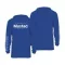 Mustad Brand UV Repreve+spandex kapucnis hosszú ujjú kék S pulóver