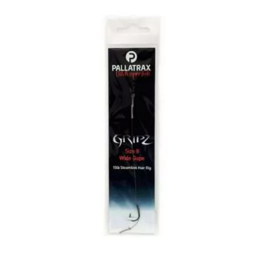 Pallatrax Gripz Wide Gape hajszálelőkés 25 lb Steamlink 6-os előkötött horog