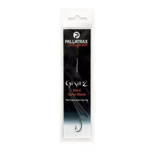 Pallatrax Gripz Curve Shank hajszálelőkés 15 lb Steamlink 8-as előkötött horog