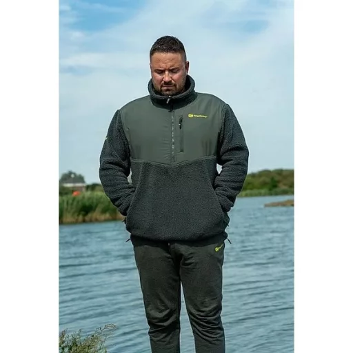 RidgeMonkey Apearel Thermapro Sherpa polár zöld S pulóver