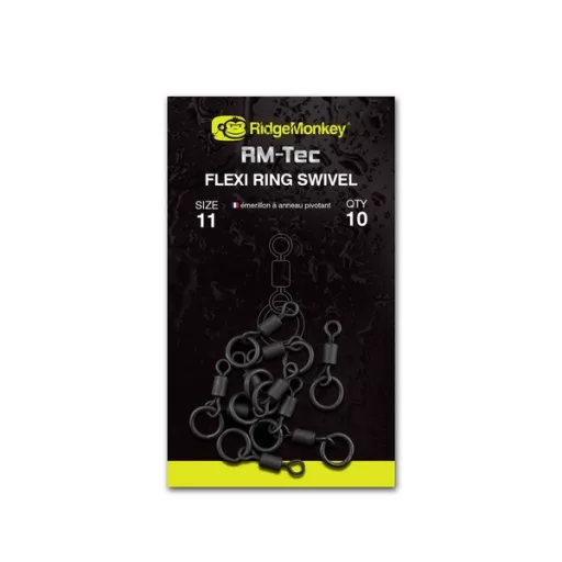 RidgeMonkey Rm-tec Flexi Ring 8 Karikás matt nagy szemű forgó 10 db/csomag