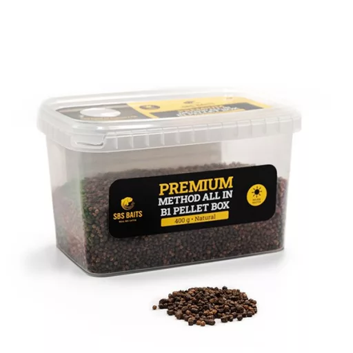 SBS Premium Method B1 Pellet Box Natural 2–4 mm 400 g etetőpellet