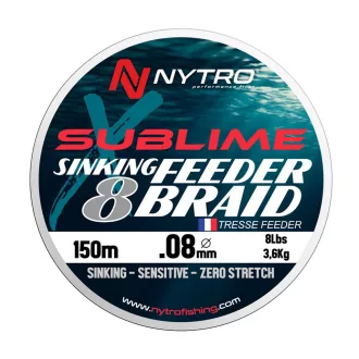  Nytro SUBLIME X8 süllyedő FEEDER BRAID 0,08 mm 150 m sötétbarna fonott főzsinór