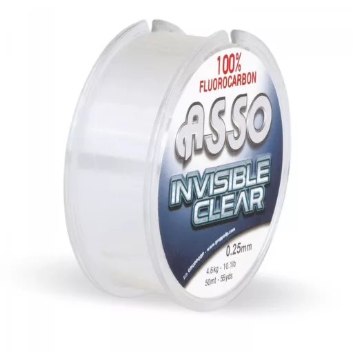 Asso Invisible F.carbon 0,19 mm 50 m átlátszó fluorocarbon zsinór