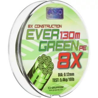 Asso Pe8x Evergreen 0,12 mm 130 m 9,6 kg fonott főzsinór