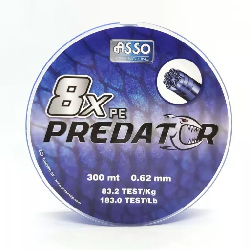 Asso Pe8x Predator 0,52 mm 300 m 62,4 kg fonott főzsinór