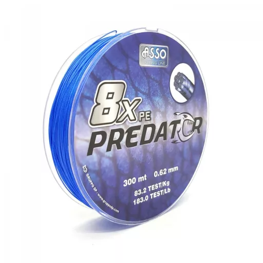 Asso Pe8x Predator 0,52 mm 300 m 62,4 kg fonott főzsinór
