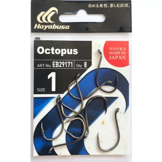 Hayabusa Octopus 1-es füles szakállas horog 8 db/csomag