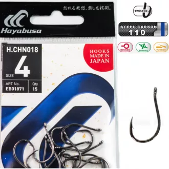   Hayabusa Chno BN 16 18-as fekete nikkel füles szakállas horog 15 db/csomag
