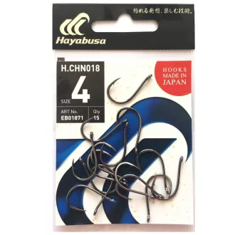   Hayabusa Chno BN 18-as fekete nikkel füles szakállas horog 15 db/csomag