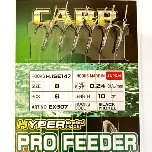 Hayabusa Iseama Carp feeder Spear 8-as előkötött horog 6 db/csomag
