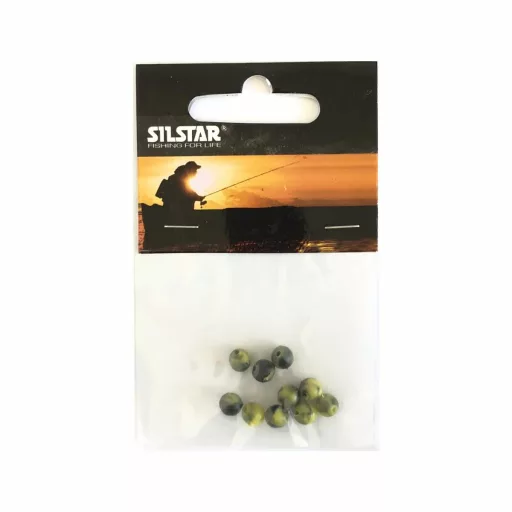 Silstar Camou gumi gyöngy 8 mm terepszínű ütköző gyöngy 10 db/csomag