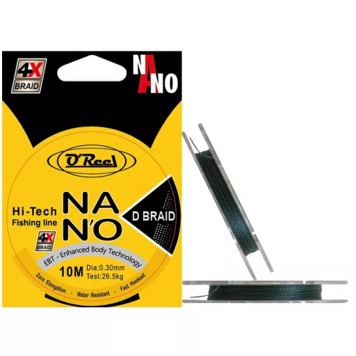Oreel Nano D Braid 0,10 mm 10 m fonott előkezsinór
