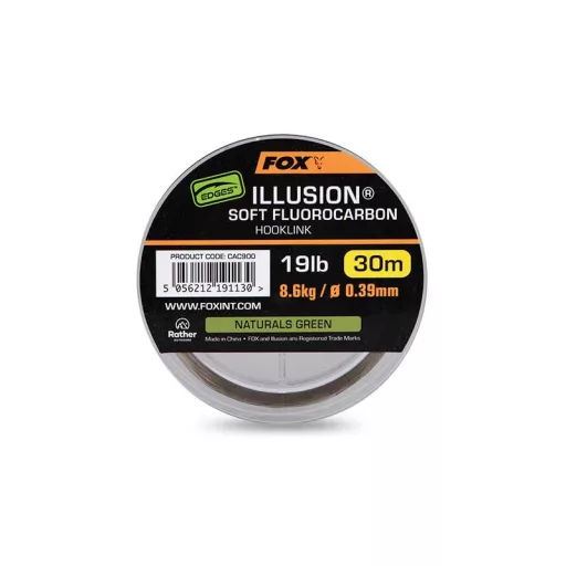 Fox Edges Illusion Soft Fluorocarbon Hooklink x Naturals 0,35 mm 30 m 16 lb zöld fluorocarbon zsinór