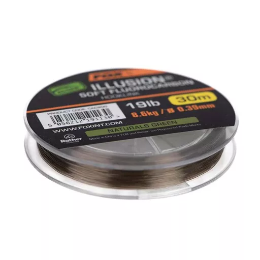 Fox Edges Illusion Soft Fluorocarbon Hooklink x Naturals 0,39 mm 30 m 19 lb zöld fluorocarbon zsinór