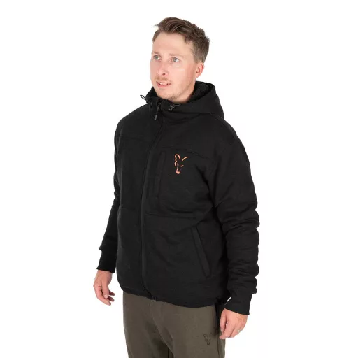 Fox Collection Sherpa fekete-narancssárga S kabát