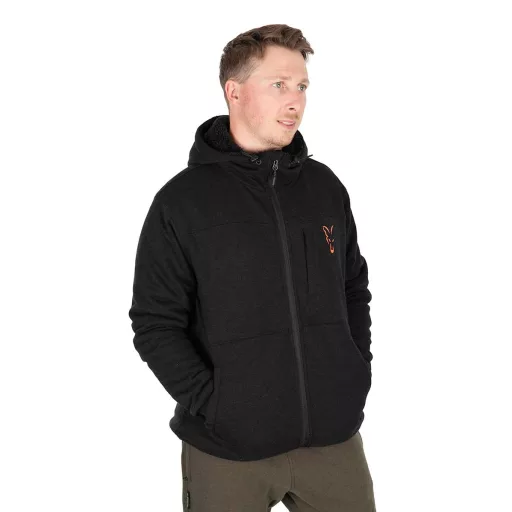 Fox Collection Sherpa fekete-narancssárga S kabát