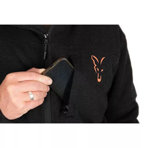 Fox Collection Sherpa fekete-narancssárga M kabát