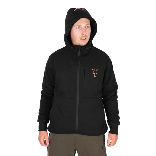Fox Collection Sherpa fekete-narancssárga L kabát