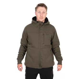 Fox Collection Sherpa zöld-fekete L kabát