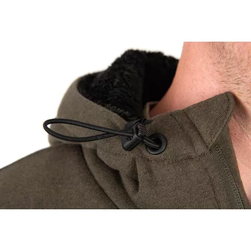 Fox Collection Sherpa zöld-fekete L kabát