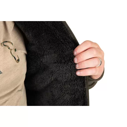 Fox Collection Sherpa zöld-fekete 3XL kabát
