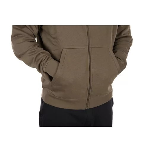 Fox Collection Zipped kapucnis cipzáras zöld XL pulóver