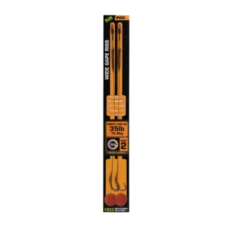   Fox Edges Wide Gape 2 35 lb Camotex Semi Stiff x 2 előkötött horog
