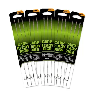   Fox Carp Ready Rigs x 3 Wide Gape 20 lb 8-as szakáll nélküli előkötött horog