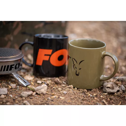 Fox Black and Orange Logo kerámiabögre