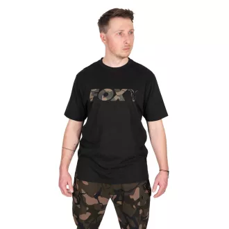 Fox Logo fekete-terepmintás M póló