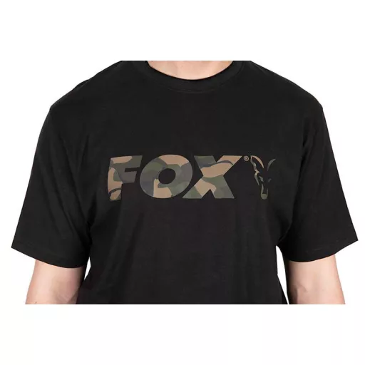 Fox Logo fekete-terepmintás M póló