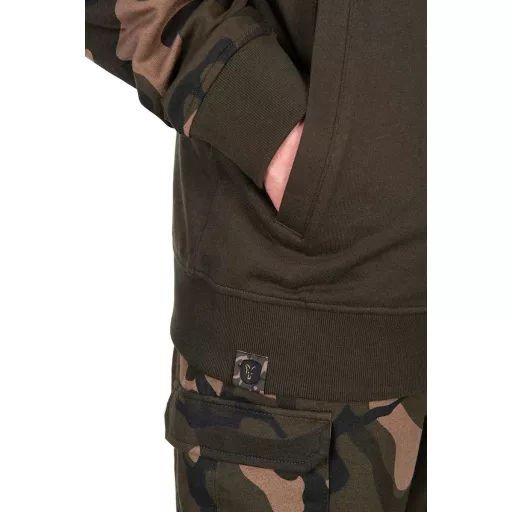 Fox LW Split Zip kapucnis khaki-terepmintás L pulóver