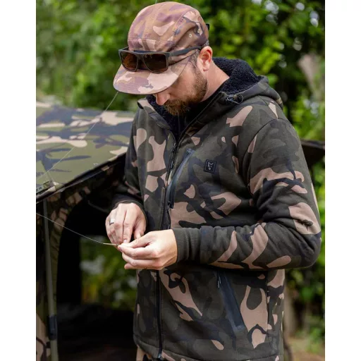 Fox Full Zip Prem Sherpa 310 kapucnis cipzáras terepmintás XL pulóver