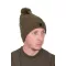 Fox Knitted Bobble khaki bojtos téli sapka UNI