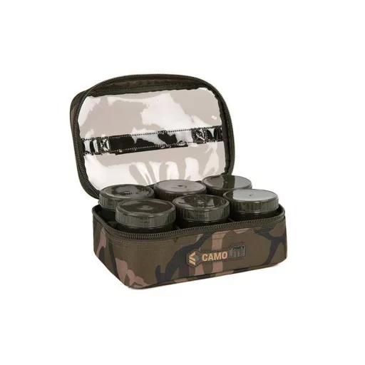 Fox Camolite 8 Pot párnázott csalitartó táska 24,5 × 16,5 × 9,5 cm