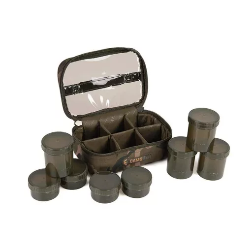 Fox Camolite 8 Pot párnázott csalitartó táska 24,5 × 16,5 × 9,5 cm