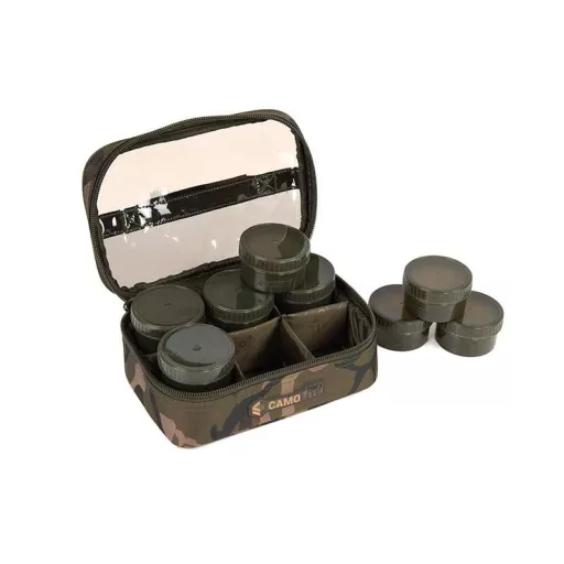 Fox Camolite 8 Pot párnázott csalitartó táska 24,5 × 16,5 × 9,5 cm