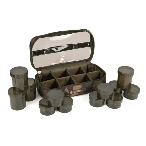 Fox Camolite 12 Pot párnázott csalitartó táska 32,5 × 16,5 × 9,5 cm