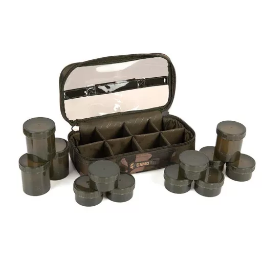Fox Camolite 12 Pot párnázott csalitartó táska 32,5 × 16,5 × 9,5 cm