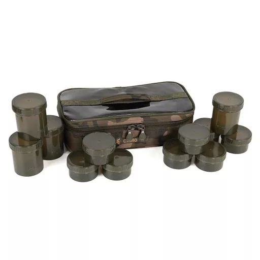 Fox Camolite 12 Pot párnázott csalitartó táska 32,5 × 16,5 × 9,5 cm