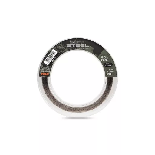 Fox Soft Steel Fleck Leader x 0,70 mm 80 m 60 lb terepmintás dobóelőke